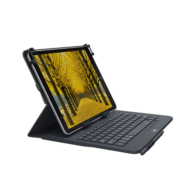 Logitech Universal Folio with integrated keyboard for 9-10 inch tablets QWERTZ Svizzere Bluetooth Nero