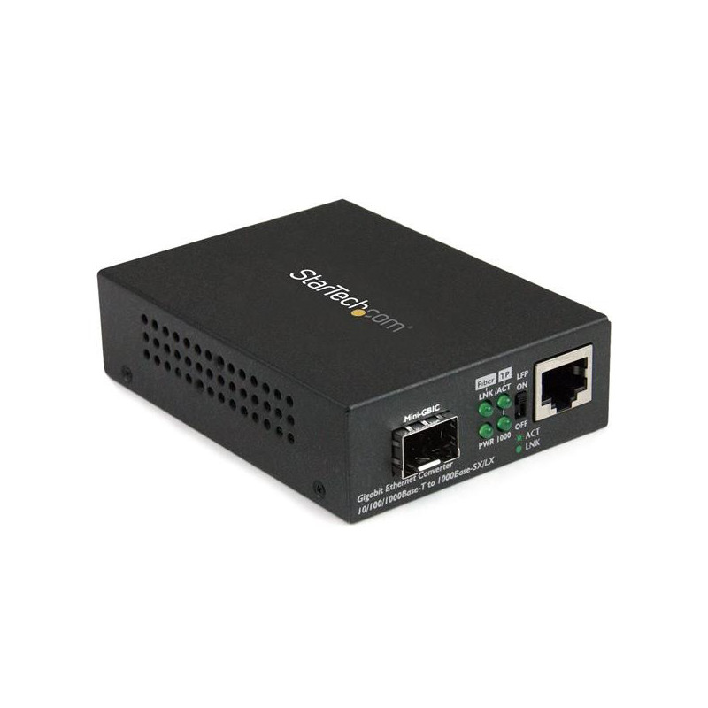 StarTech.com Convertitore multimediale Gigabit Ethernet a Fibra con slot SFP aperto 10/100/1000