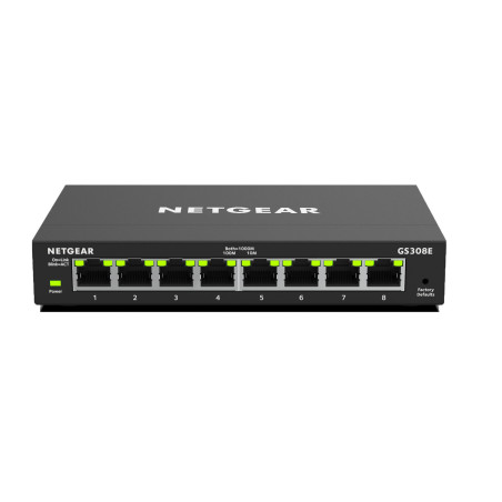 NETGEAR GS308E Gestito Gigabit Ethernet (10/100/1000) Nero