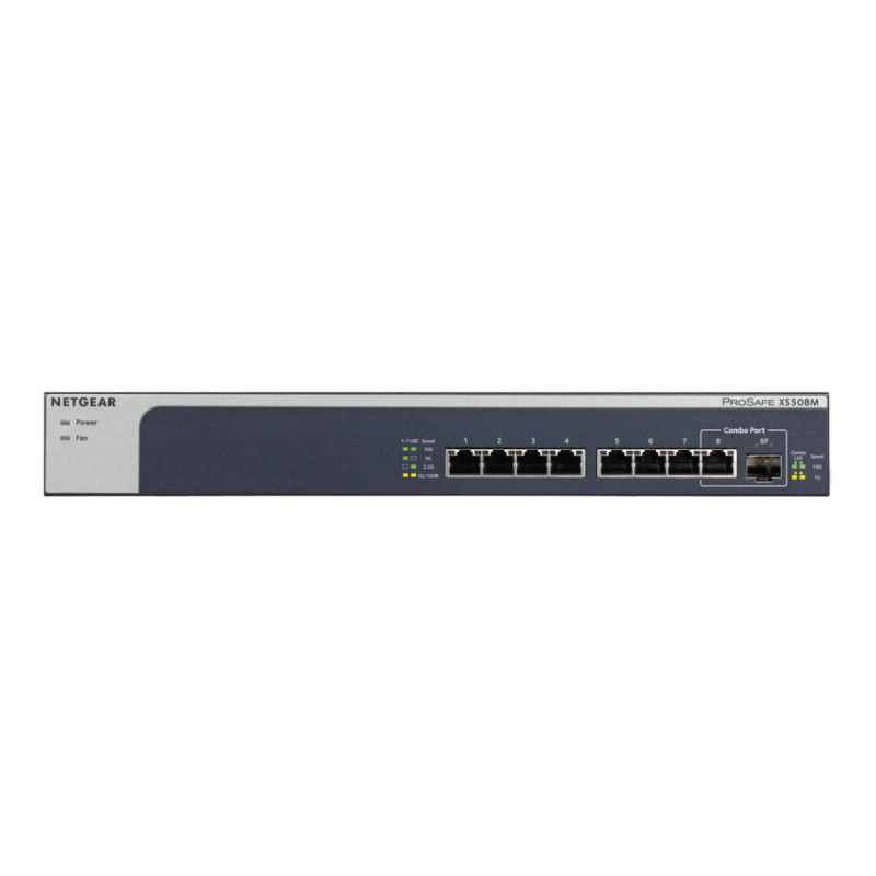 NETGEAR XS508M Non gestito 10G Ethernet (100/1000/10000) Grigio, Argento