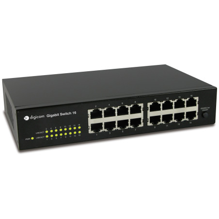 Digicom SWG16-Z01 Gestito Gigabit Ethernet (10 100 1000) Nero