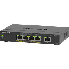 NETGEAR 5-Port Gigabit Ethernet High-Power PoE+ Plus Switch (GS305EPP) Gestito L2 L3 Gigabit Ethernet (10 100 1000) Supporto