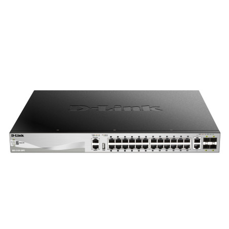 D-Link DGS-3130-30PS switch di rete Gestito L3 Gigabit Ethernet (10/100/1000) Supporto Power over Ethernet (PoE) Nero, Grigio