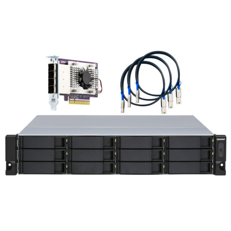 QNAP TL-R1200S-RP contenitore di unità di archiviazione Box esterno HDD/SSD Nero, Grigio 2.5/3.5"