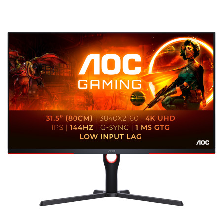 AOC G3 U32G3X BK LED display 80 cm (31.5") 3840 x 2160 Pixel 4K Ultra HD Nero, Rosso