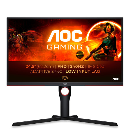 AOC G3 25G3ZM BK Monitor PC 62,2 cm (24.5") 1920 x 1080 Pixel Full HD Nero, Rosso