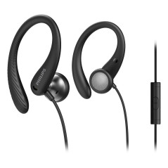 Philips TAA1105BK 00 Cuffie con Filo per Fitness e Sport, Microfono, IPX2 Resistenti al Sudore, Supporti per l'orecchio