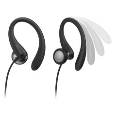 Philips TAA1105BK 00 Cuffie con Filo per Fitness e Sport, Microfono, IPX2 Resistenti al Sudore, Supporti per l'orecchio