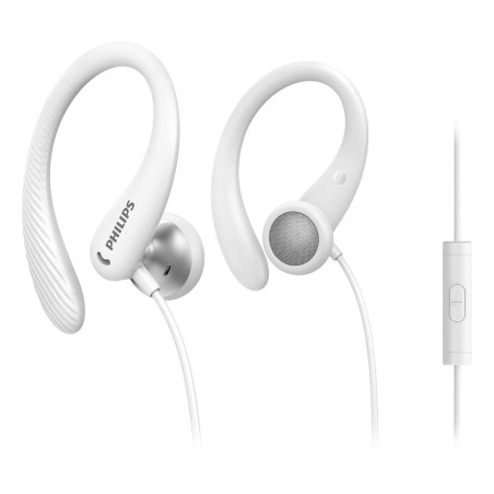 Philips TAA1105WT/00 Cuffie con Filo per Fitness e Sport, Microfono, IPX2 Resistenti al Sudore, Supporti per l'orecchio