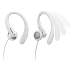 Philips TAA1105WT 00 Cuffie con Filo per Fitness e Sport, Microfono, IPX2 Resistenti al Sudore, Supporti per l'orecchio